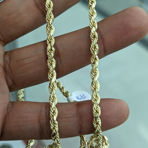 14kt Real Gold Rope Chain 4mm 22 inch - Picture 6 of 10